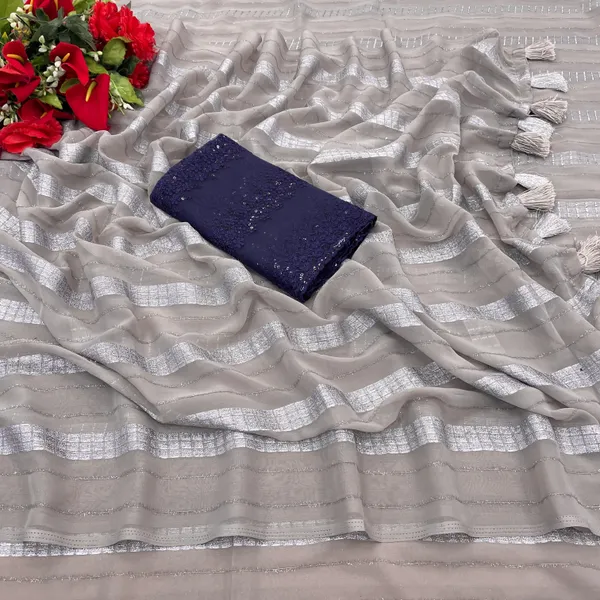Grey_Chiffon_Self_Design_Bollywood_Saree_For_Women