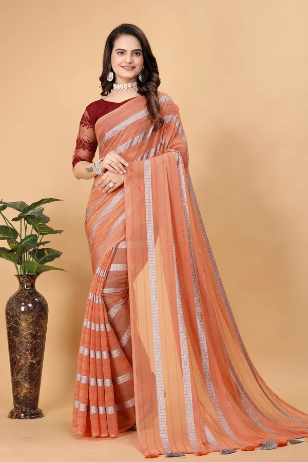 Cream_Chiffon_Self_Design_Bollywood_Saree_For_Women