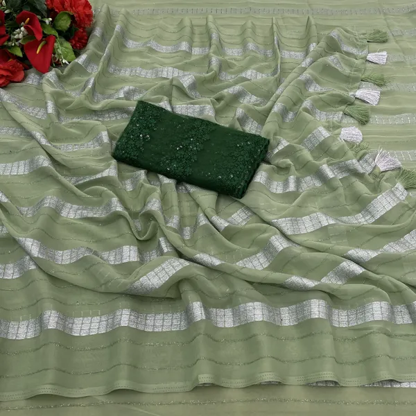 Light_Green_Chiffon_Self_Design_Bollywood_Saree_For_Women