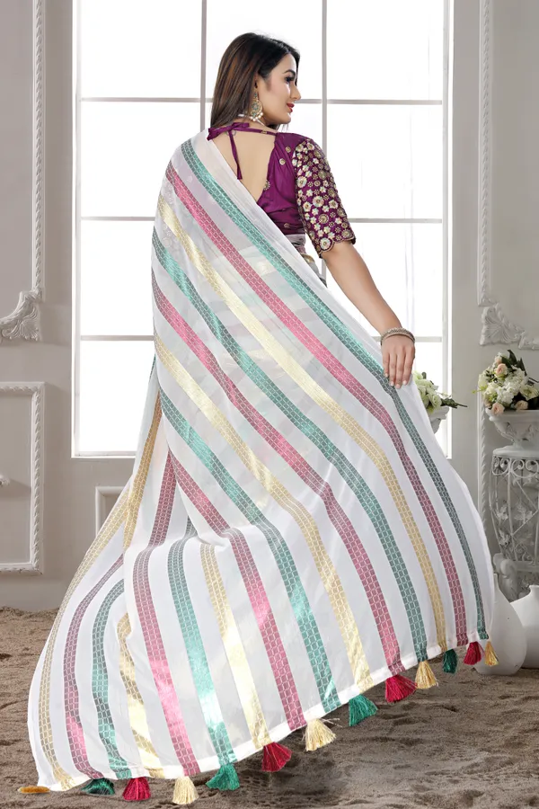 Multicolor_Chiffon_Self_Design_Bollywood_Saree_For_Women