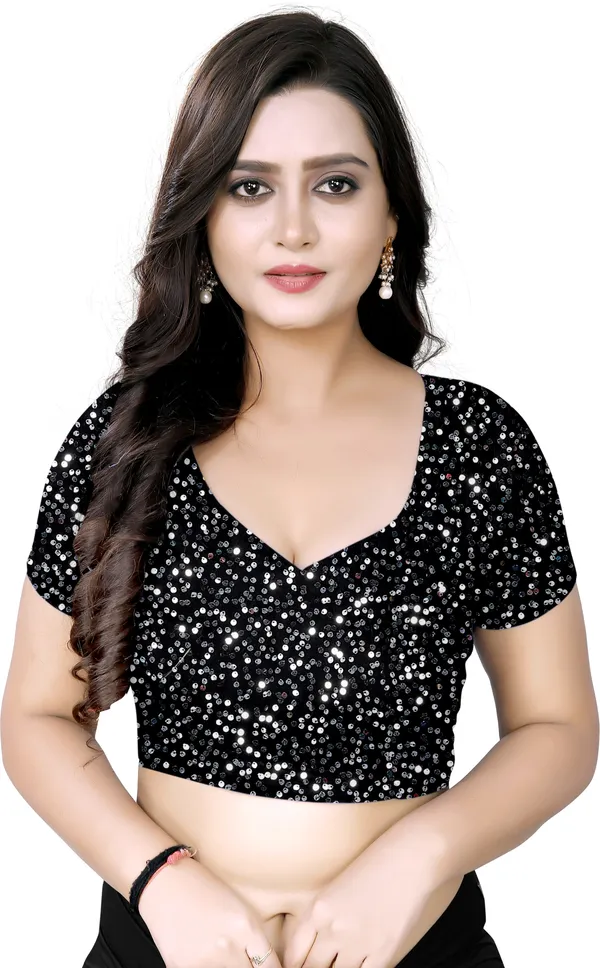 Black_Lycra_Blend_Solid/Plain_Bollywood_Saree_For_Women