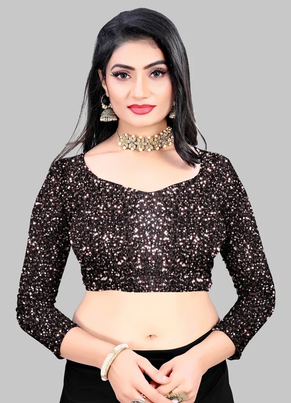 Brown_Lycra_Blend_Solid/Plain_Bollywood_Saree_For_Women