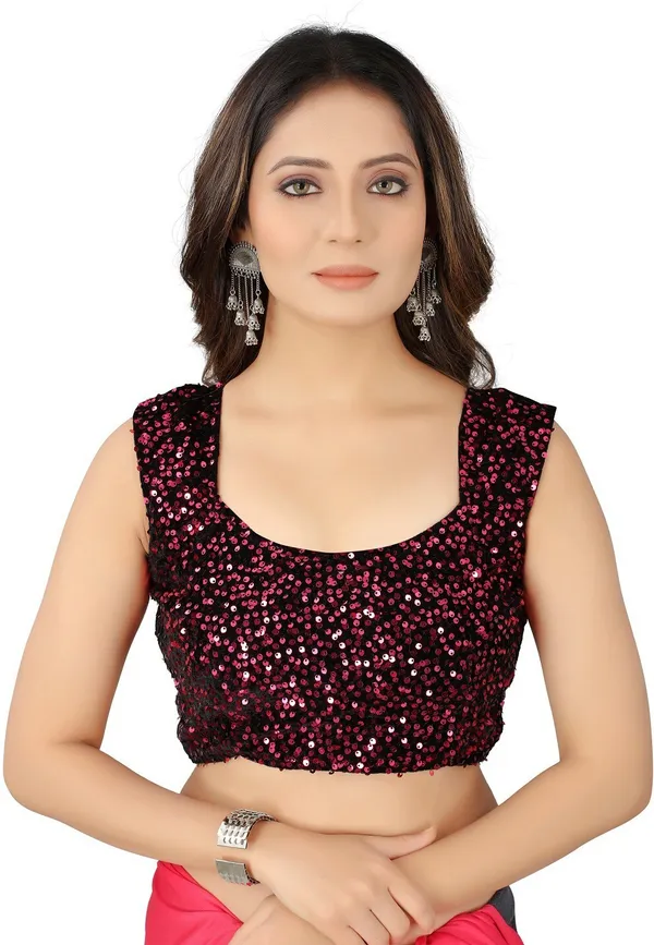 Pink_Lycra_Blend_Solid/Plain_Bollywood_Saree_For_Women