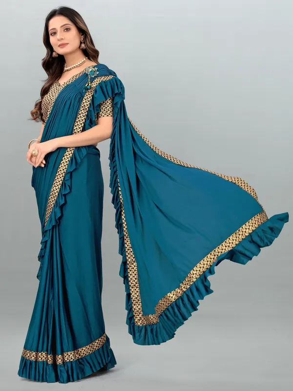 Blue_Lycra_Blend_Embellished_Bollywood_Saree_For_Women
