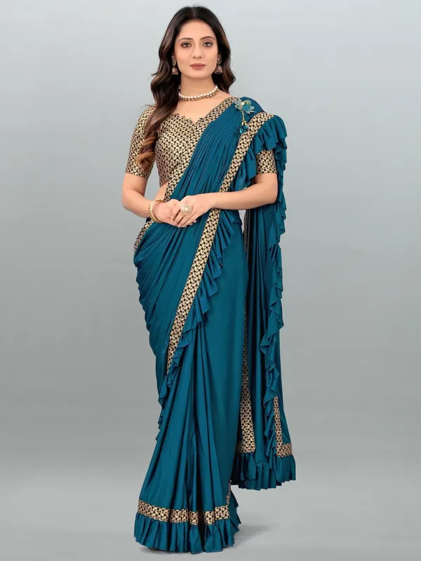 Blue_Lycra_Blend_Embellished_Bollywood_Saree_For_Women