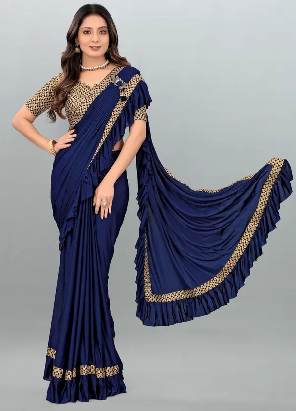 Dark_Blue_Lycra_Blend_Embellished_Bollywood_Saree_For_Women
