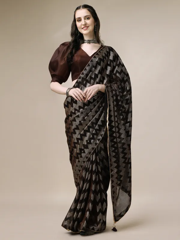 Brown_Lycra_Blend_Printed_Bollywood_Saree_For_Women