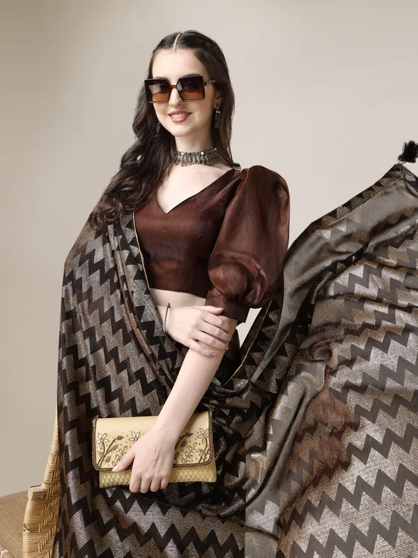 Brown_Lycra_Blend_Printed_Bollywood_Saree_For_Women