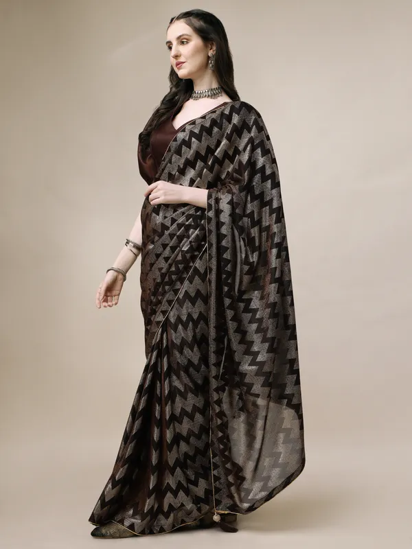 Brown_Lycra_Blend_Printed_Bollywood_Saree_For_Women