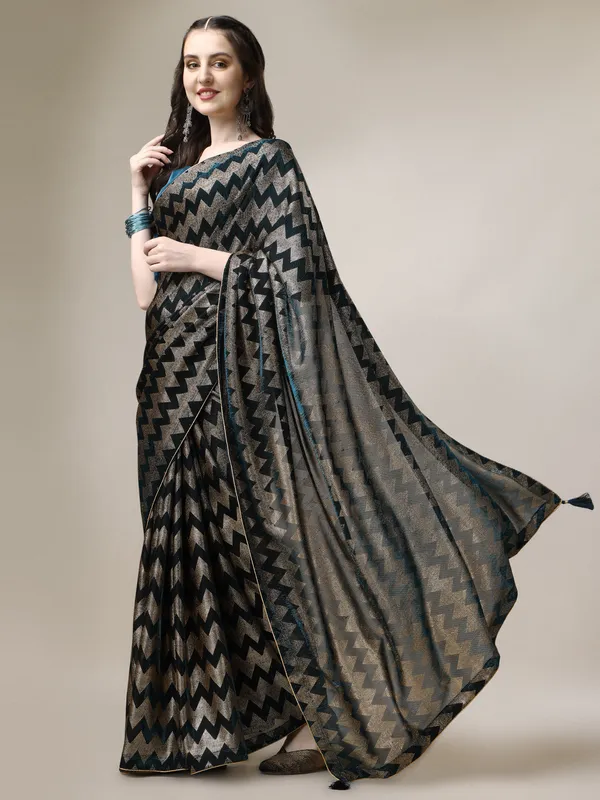 Blue_Lycra_Blend_Printed_Bollywood_Saree_For_Women