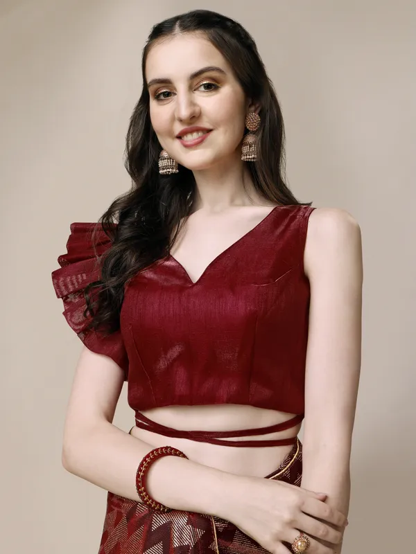 Red_Lycra_Blend_Printed_Bollywood_Saree_For_Women