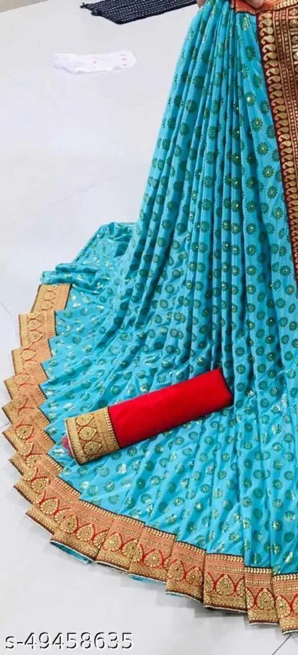 Blue_Lycra_Blend_Printed_Daily_Wear_Saree_For_Women