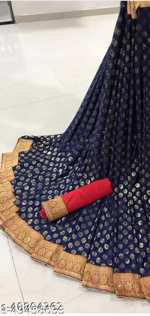 Dark_Blue_Lycra_Blend_Printed_Daily_Wear_Saree_For_Women