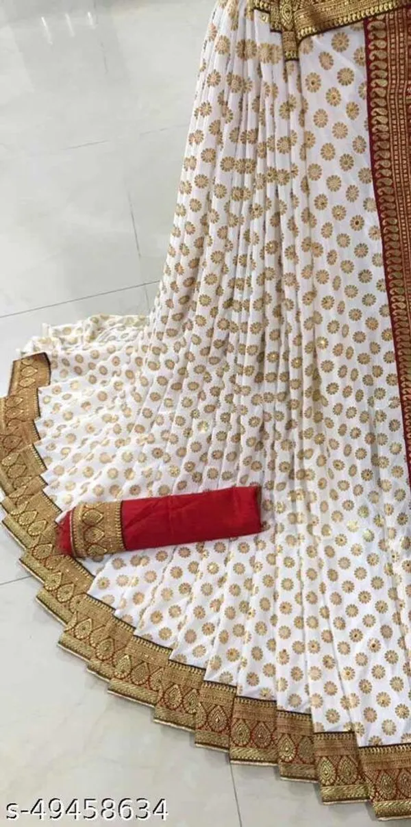 White_Lycra_Blend_Printed_Daily_Wear_Saree_For_Women