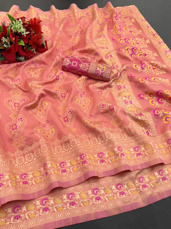 Red_Cotton_Blend_Woven_Banarasi_Saree_For_Women
