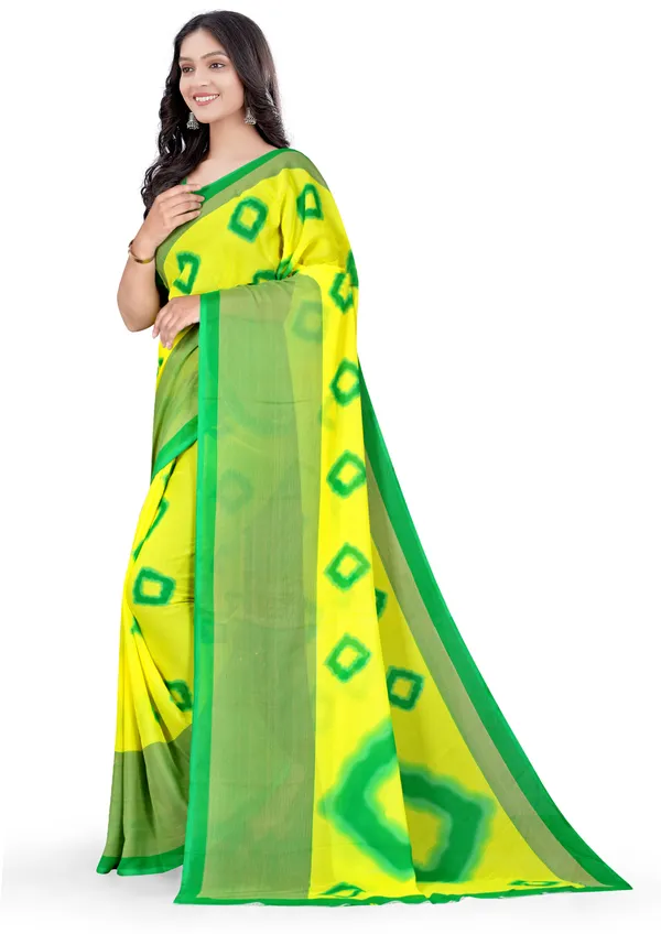 Green_Georgette_Printed_Daily_Wear_Saree_For_Women