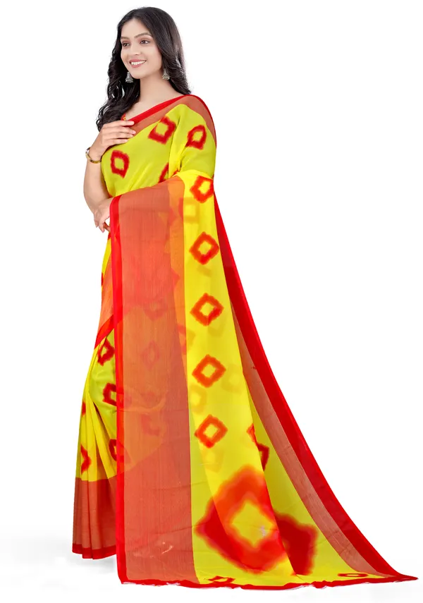 Red_Georgette_Printed_Daily_Wear_Saree_For_Women