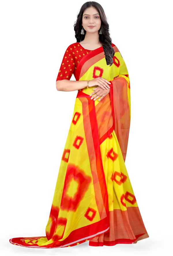 Red_Georgette_Printed_Daily_Wear_Saree_For_Women