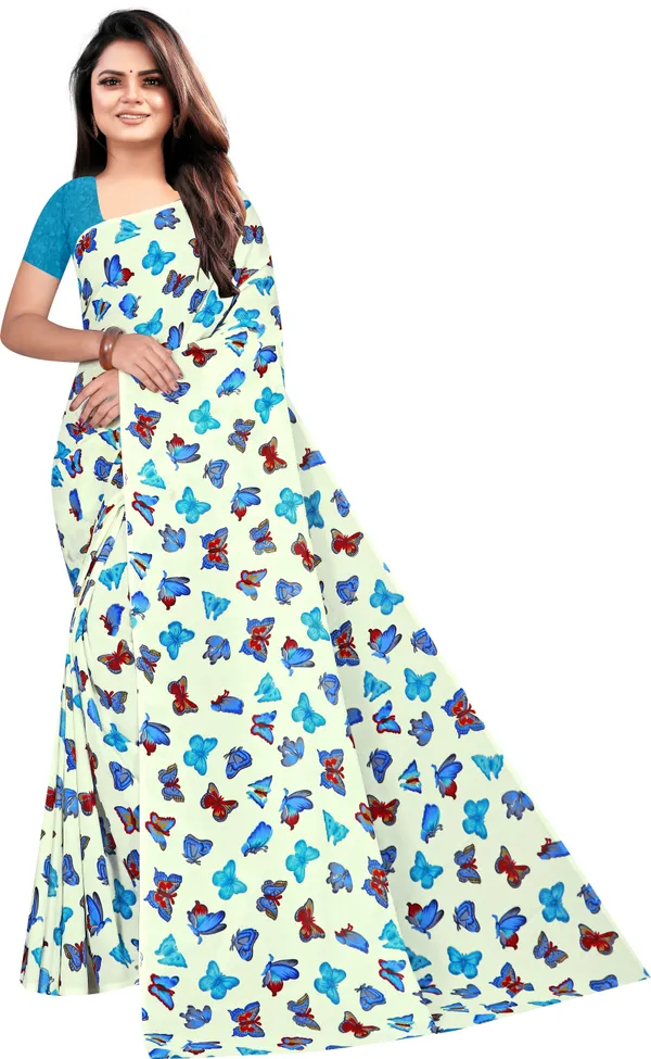Blue_Georgette_Printed_Daily_Wear_Saree_For_Women