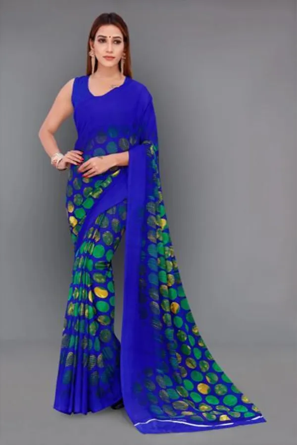 Blue_Georgette_Printed_Daily_Wear_Saree_For_Women