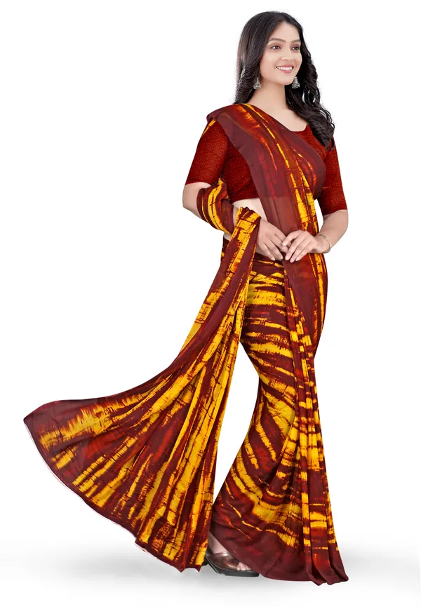 Maroon_Georgette_Printed_Daily_Wear_Saree_For_Women