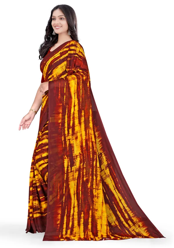 Maroon_Georgette_Printed_Daily_Wear_Saree_For_Women