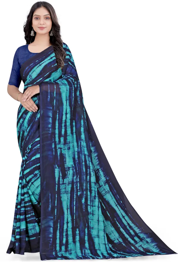 Dark_Blue_Georgette_Printed_Daily_Wear_Saree_For_Women
