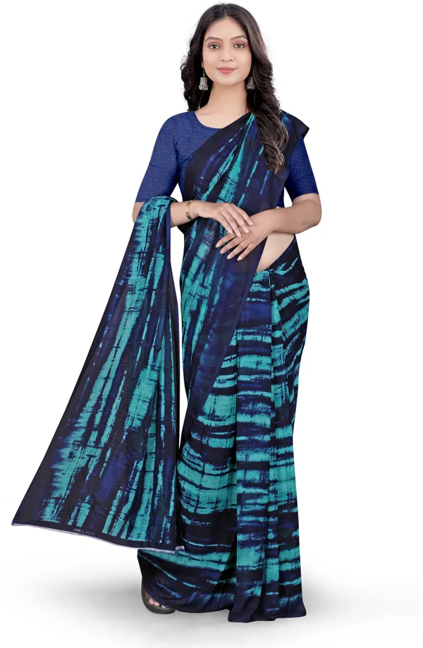 Dark_Blue_Georgette_Printed_Daily_Wear_Saree_For_Women