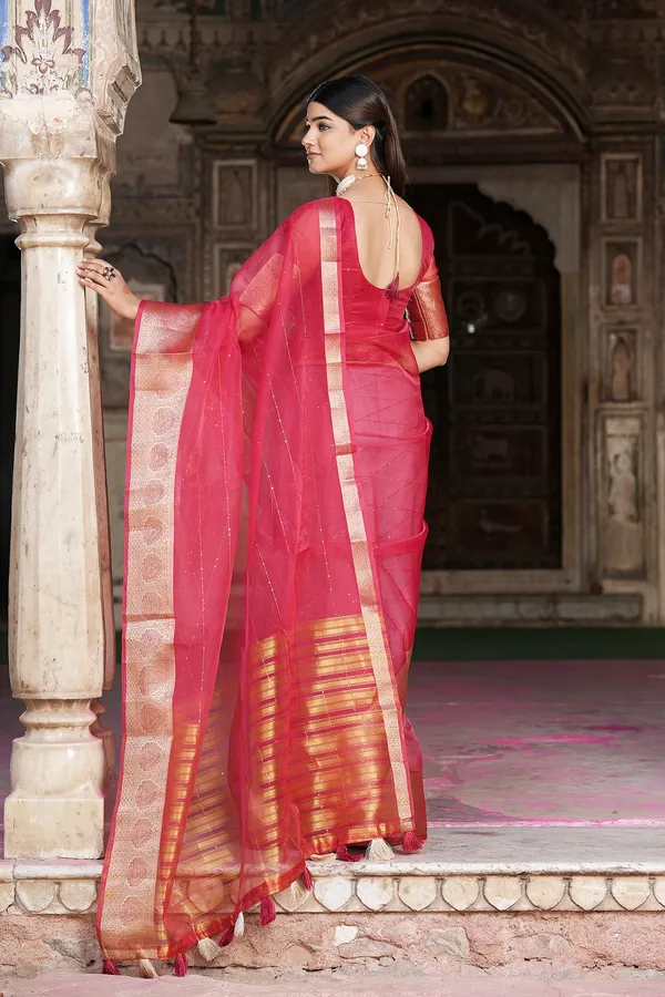 Red_Organza_Woven_Bollywood_Saree_For_Women