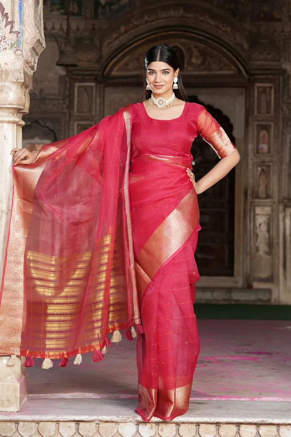 Red_Organza_Woven_Bollywood_Saree_For_Women