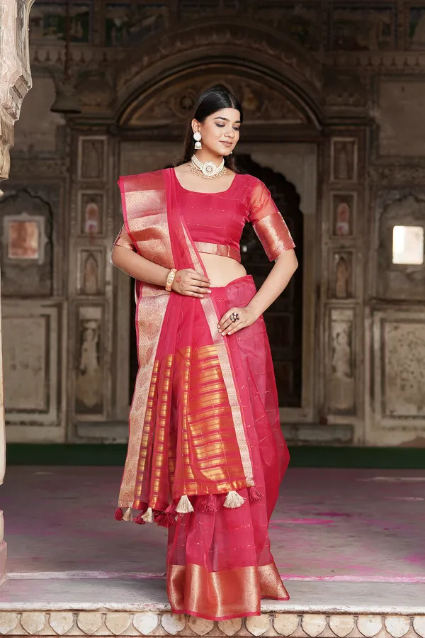 Red_Organza_Woven_Bollywood_Saree_For_Women