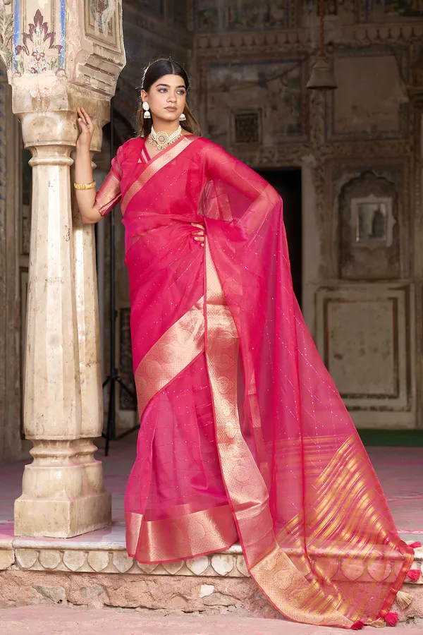 Red_Organza_Woven_Bollywood_Saree_For_Women