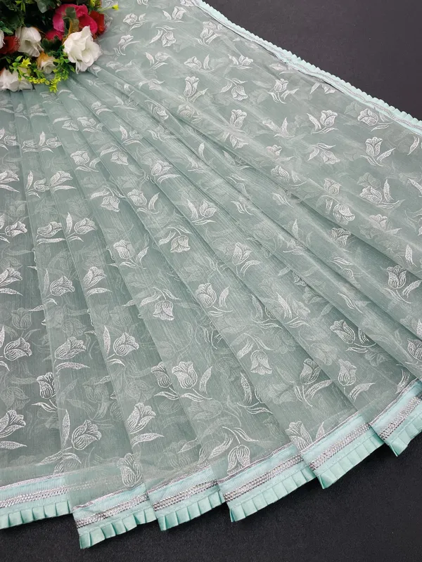 Light_Blue_Organza_Printed_Bollywood_Saree_For_Women