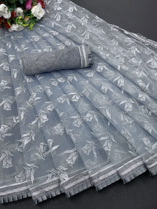 Grey_Organza_Printed_Bollywood_Saree_For_Women
