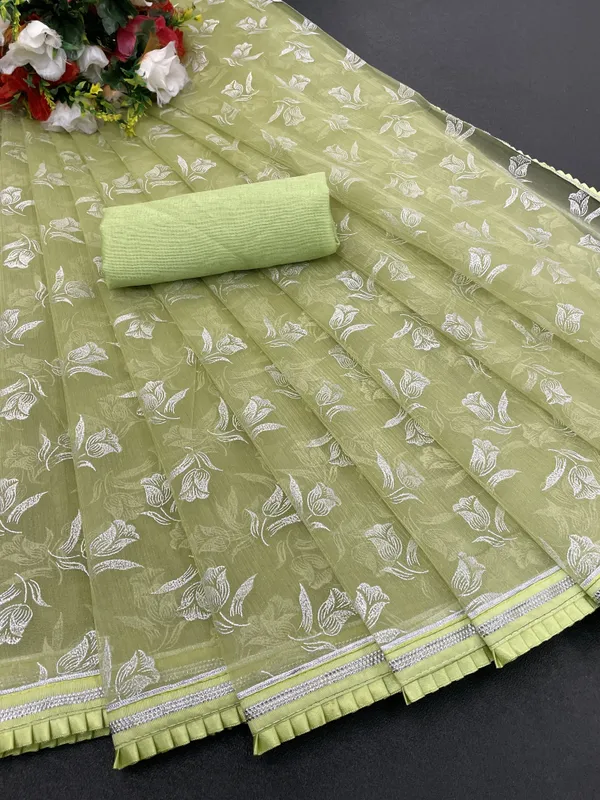 Light_Green_Organza_Printed_Bollywood_Saree_For_Women