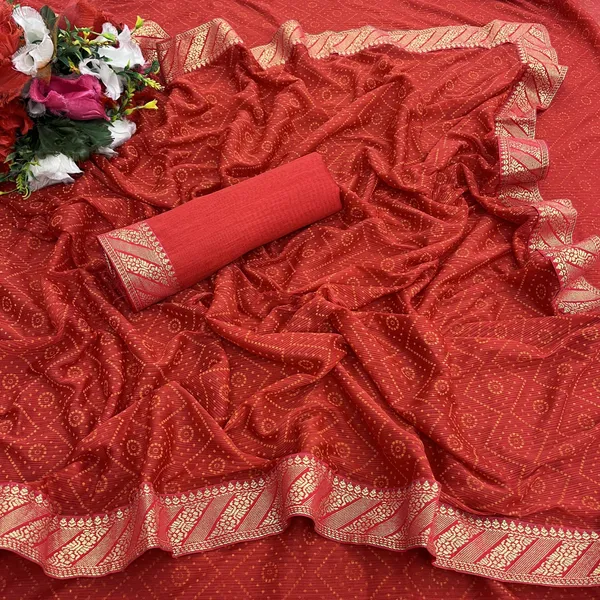Red_Lycra_Blend_Printed_Banarasi_Saree_For_Women
