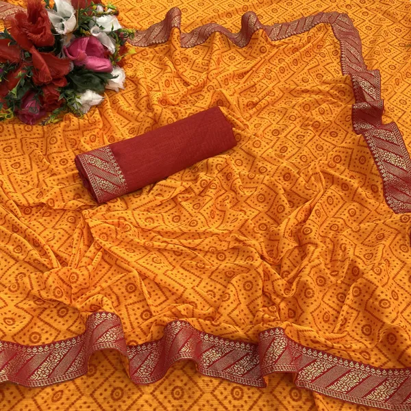 Yellow_Lycra_Blend_Printed_Banarasi_Saree_For_Women