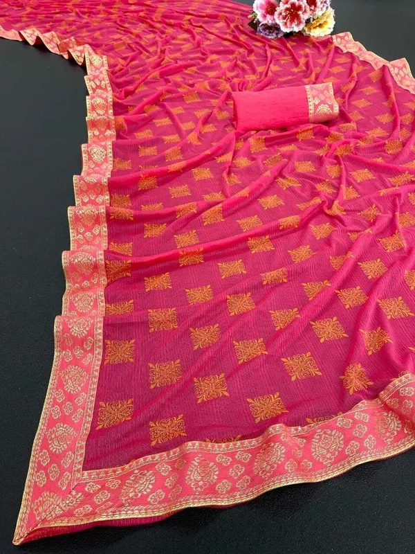 Pink_Lycra_Blend_Printed_Banarasi_Saree_For_Women