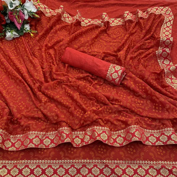 Red_Lycra_Blend_Printed_Banarasi_Saree_For_Women