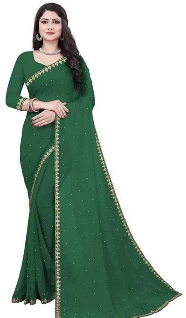 Green_Lycra_Blend_Embroidered_Baluchari_Saree_For_Women