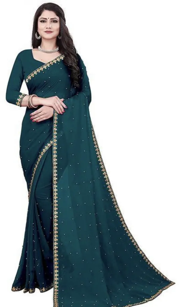 Blue_Lycra_Blend_Embroidered_Baluchari_Saree_For_Women