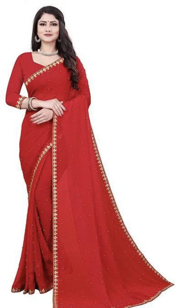 Red_Lycra_Blend_Embroidered_Baluchari_Saree_For_Women