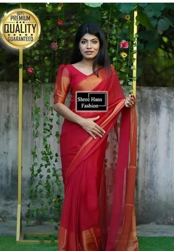 Dark_Green_Georgette_Woven_Bollywood_Saree_For_Women