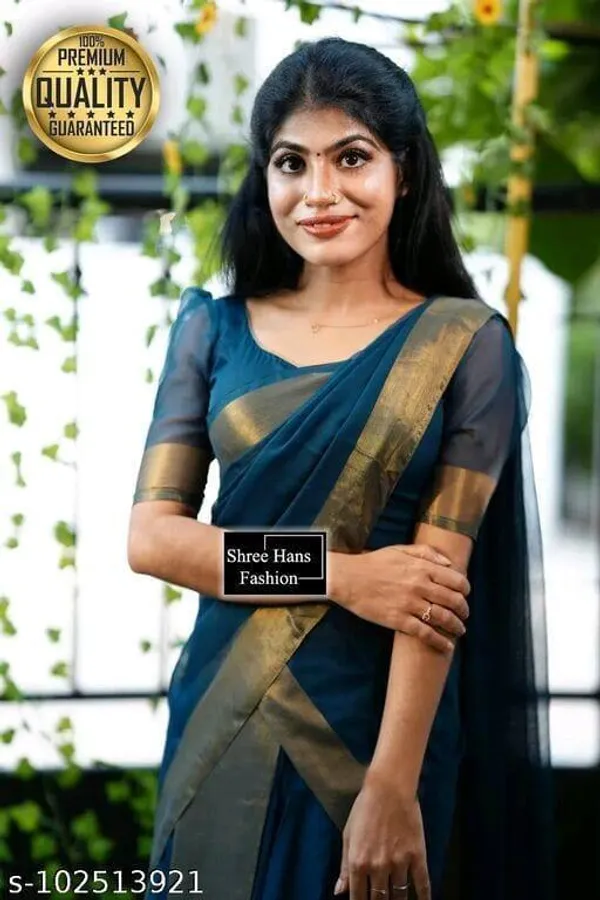 Dark_Green_Georgette_Woven_Bollywood_Saree_For_Women