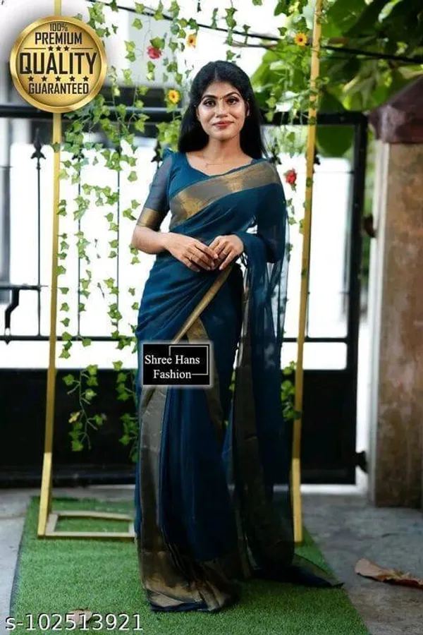 Dark_Green_Georgette_Woven_Bollywood_Saree_For_Women