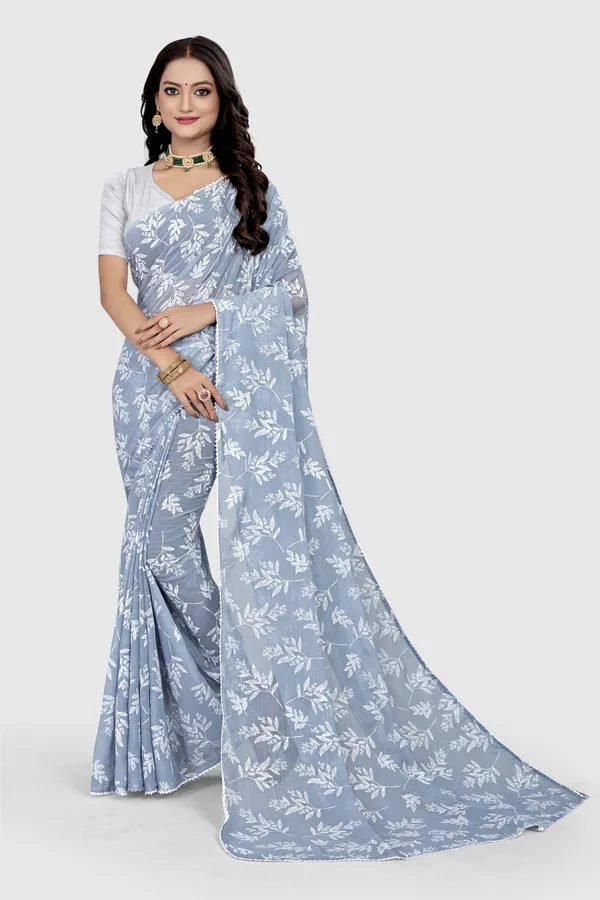 Green_Georgette_Printed_Banarasi_Saree_For_Women