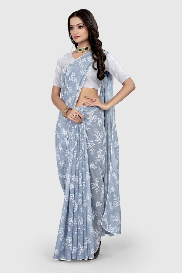 Green_Georgette_Printed_Banarasi_Saree_For_Women