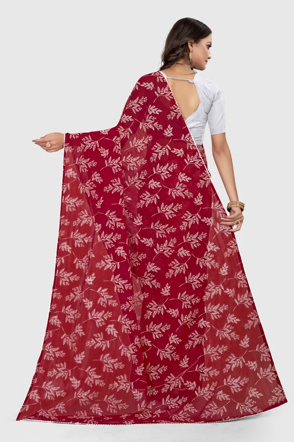 Green_Georgette_Printed_Banarasi_Saree_For_Women