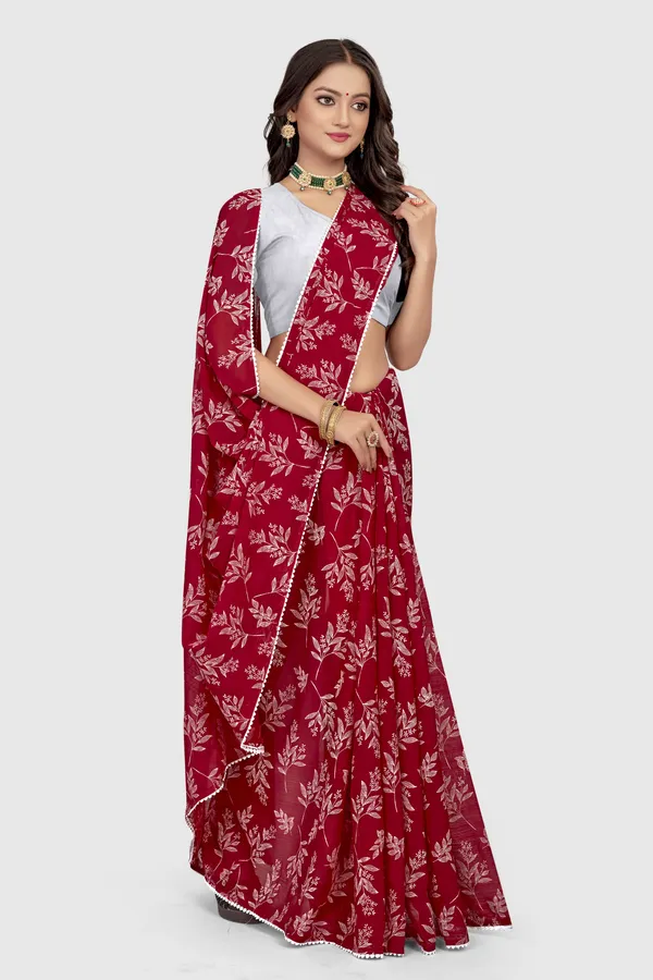 Green_Georgette_Printed_Banarasi_Saree_For_Women