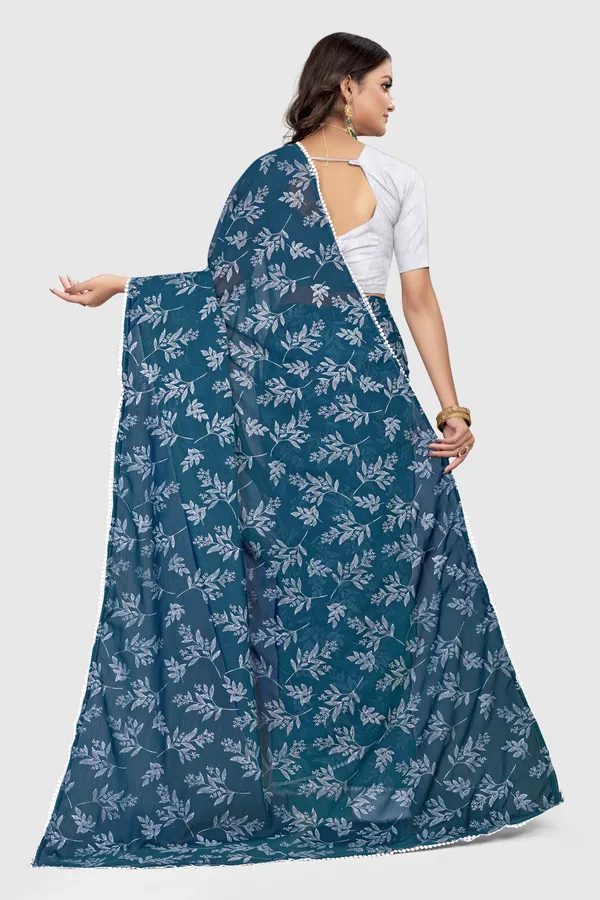 Green_Georgette_Printed_Banarasi_Saree_For_Women